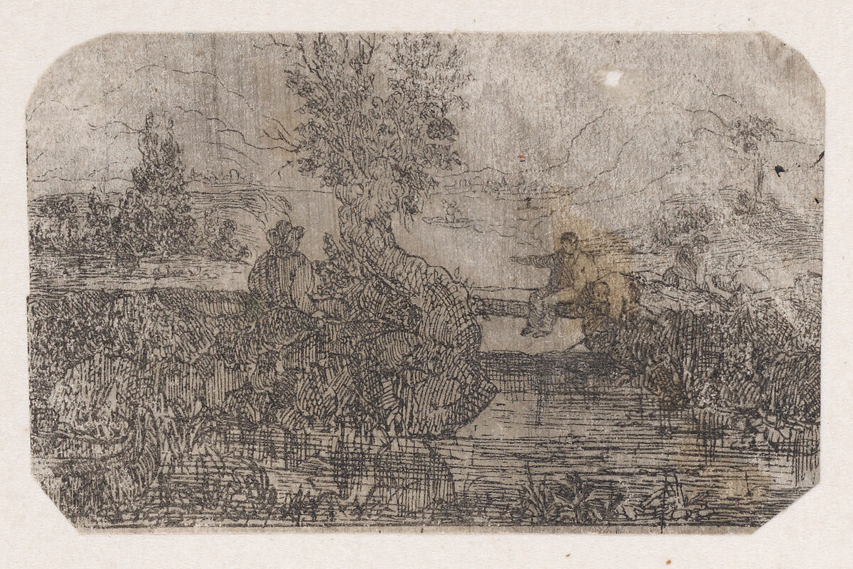 Paysans se Reposant (Peasants Resting), Rodolphe Bresdin (French, Montrelais 1822–1885 Sèvres), Etching 