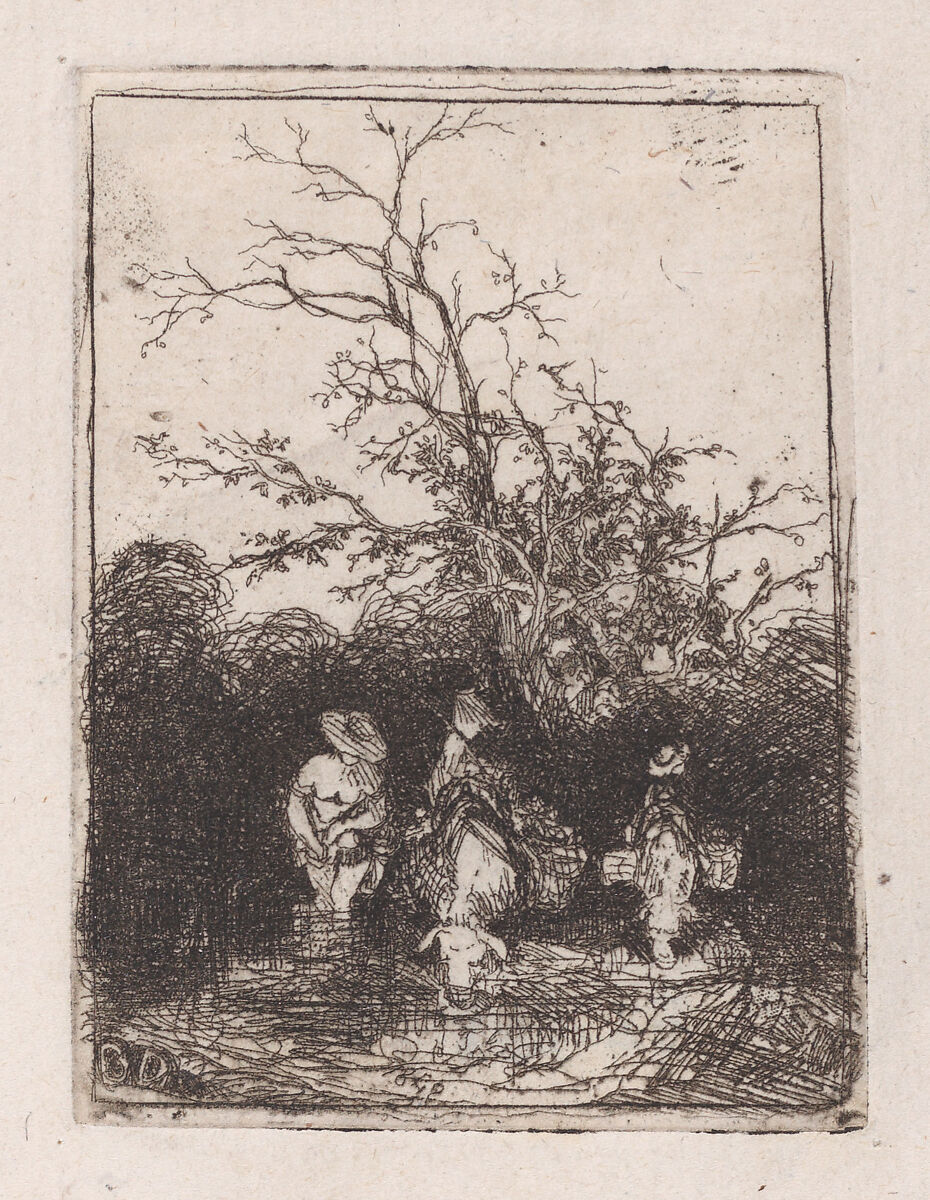 Le Gué (The Ford), Rodolphe Bresdin (French, Montrelais 1822–1885 Sèvres), Etching 
