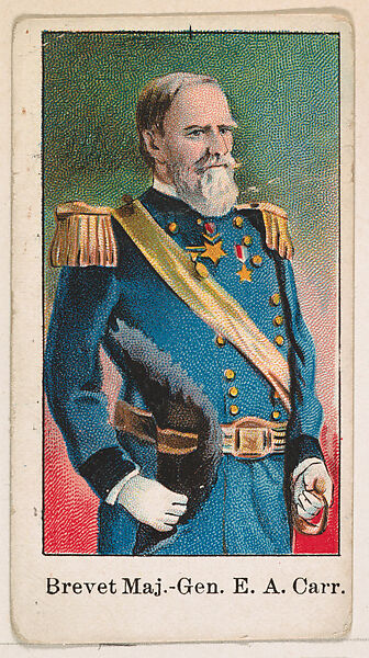 Brevet Major General E. A. Carr, from the Wild West Gum series (E50) for John H. Dockman & Son, Issued by John H. Dockman &amp; Son, Baltimore, Commercial color lithograph 