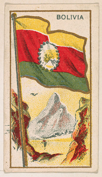 Flag of Bolivia, from the Flag Caramels series (E15) for the American Caramel Company, Issued by American Caramel Company, Philadelphia, Commercial color lithograph 