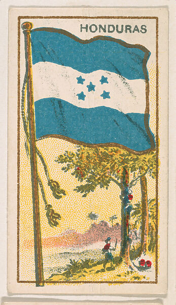 Flag of Honduras, from the Flag Caramels series (E15) for the American Caramel Company, Issued by American Caramel Company, Philadelphia, Commercial color lithograph 