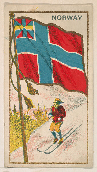 Flag of Norway, from the Flag Caramels series (E15) for the American Caramel Company, Issued by American Caramel Company, Philadelphia, Commercial color lithograph 