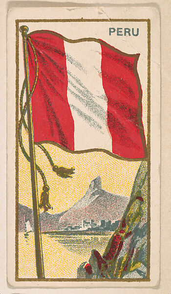 Flag of Peru, from the Flag Caramels series (E15) for the American Caramel Company, Issued by American Caramel Company, Philadelphia, Commercial color lithograph 
