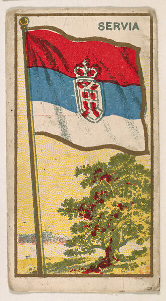 Flag of Servia, from the Flag Caramels series (E15) for the American Caramel Company, Issued by American Caramel Company, Philadelphia, Commercial color lithograph 