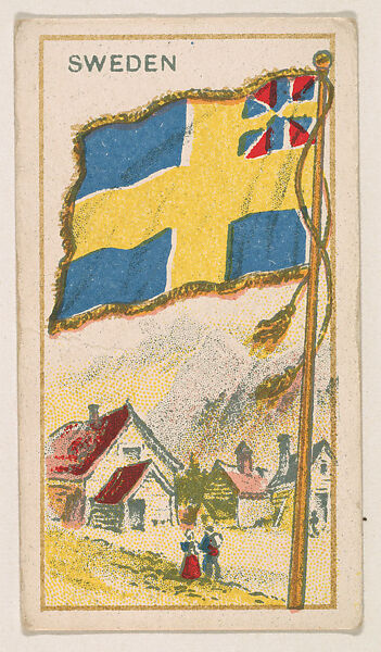 Flag of Sweden, from the Flag Caramels series (E15) for the American Caramel Company, Issued by American Caramel Company, Philadelphia, Commercial color lithograph 