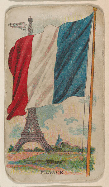 Flag of France, from the Flag Chewing Gum series (E16) for John H. Dockman & Son, Issued by John H. Dockman &amp; Son, Baltimore, Commercial color lithograph 