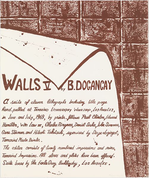 Cover of portfolio case, from "Walls V", Burhan Doğançay (American, born Turkey, Istanbul 1929–2013 Istanbul), Lithograph