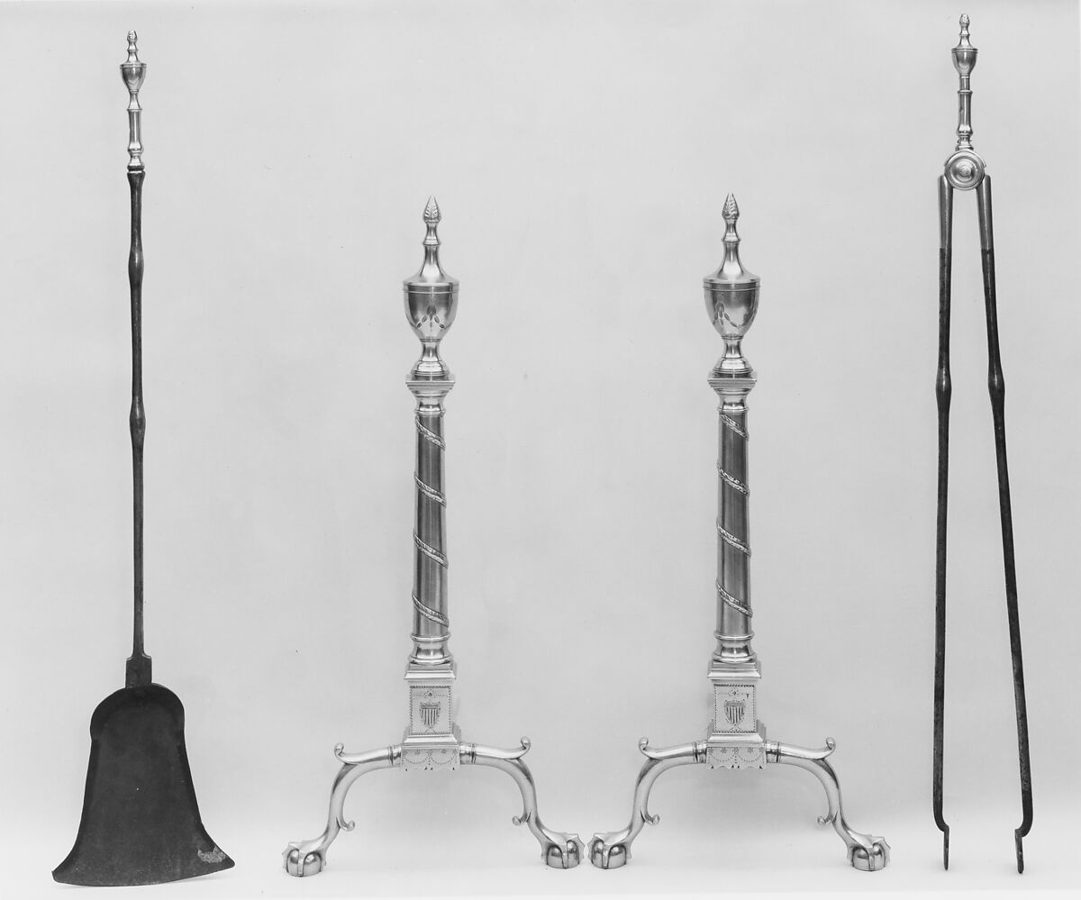 Andiron, Brass, iron, American
