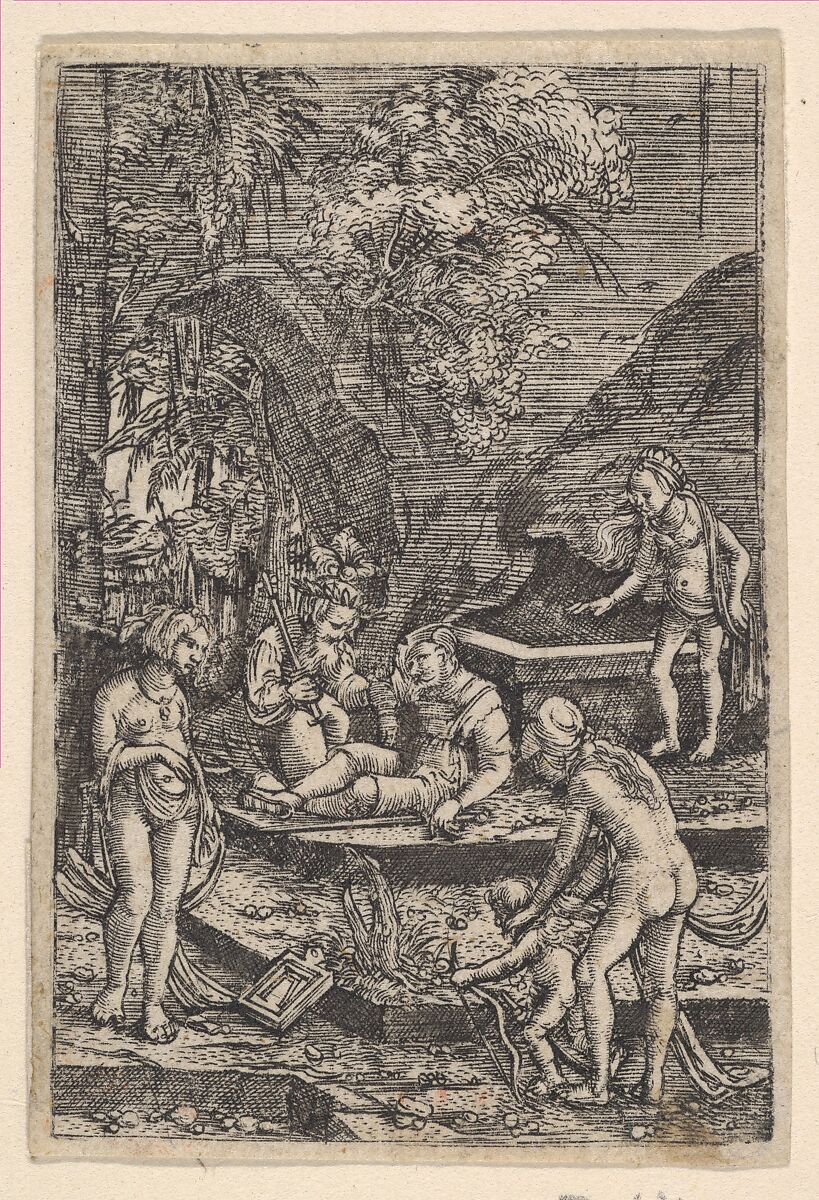 The Dream of Paris, Albrecht Altdorfer (German, Regensburg ca. 1480–1538 Regensburg), Engraving 