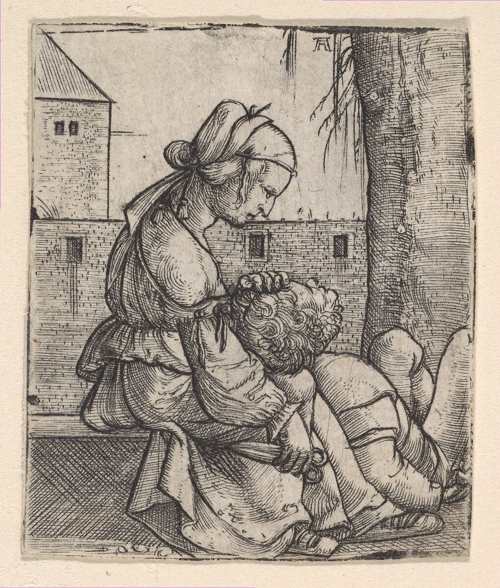 Samson and Delilah, Albrecht Altdorfer (German, Regensburg ca. 1480–1538 Regensburg), Engraving; first state of two (New Hollstein) 
