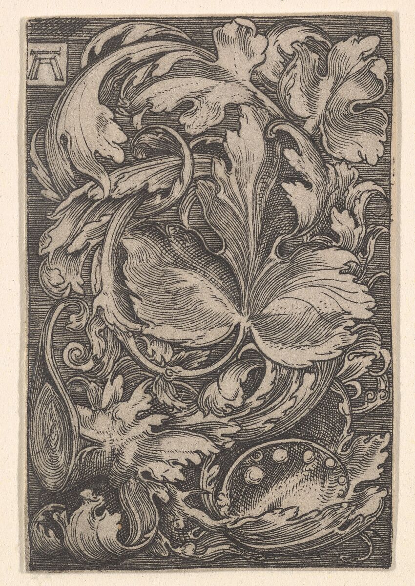 Copy of Leaf Ornament with Lilies of the Valley, after Albrecht Altdorfer (German, Regensburg ca. 1480–1538 Regensburg), Engraving 