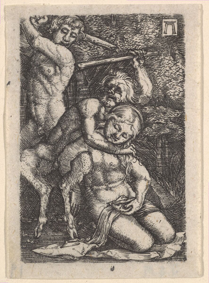 Two Satyrs Fighting Over a Nymph, Albrecht Altdorfer (German, Regensburg ca. 1480–1538 Regensburg), Engraving 