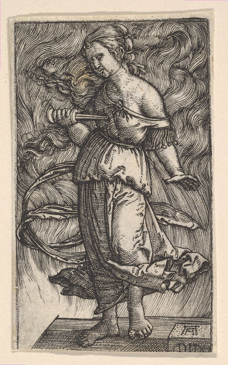 Dido Killing Herself, Albrecht Altdorfer (German, Regensburg ca. 1480–1538 Regensburg), Engraving 