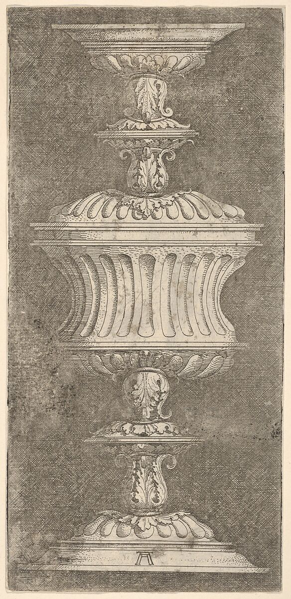 Double Goblet with Flutes and Acanthus-Leaves, Albrecht Altdorfer (German, Regensburg ca. 1480–1538 Regensburg), Etching 