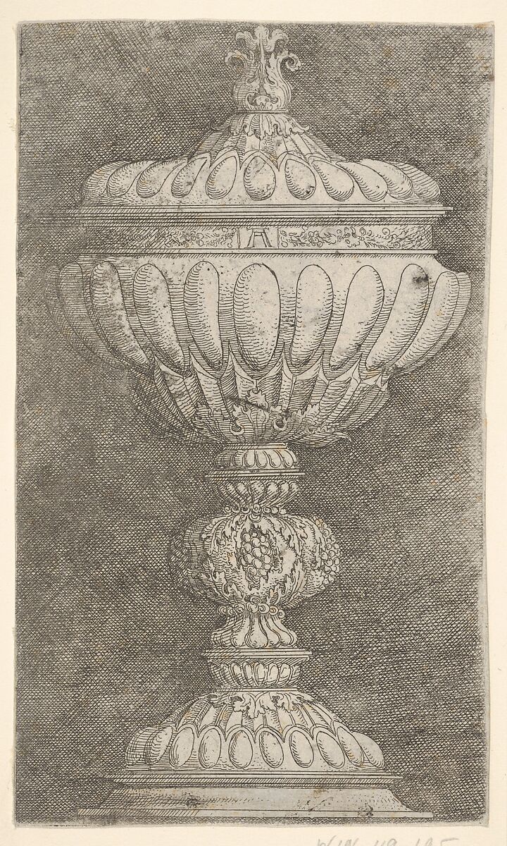 Covered Goblet with Grapes on the Stem, Albrecht Altdorfer (German, Regensburg ca. 1480–1538 Regensburg), Etching 