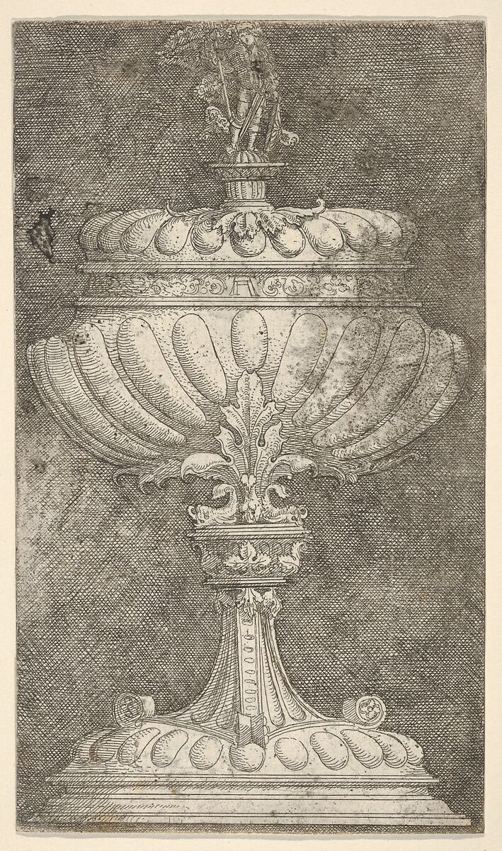 Covered Goblet with a Knight on the Lid, Albrecht Altdorfer  German, Etching