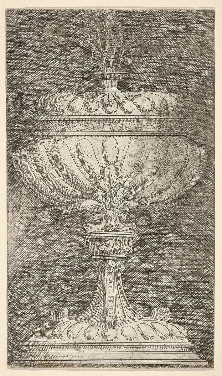 Covered Goblet with a Knight on the Lid, Albrecht Altdorfer (German, Regensburg ca. 1480–1538 Regensburg), Etching 