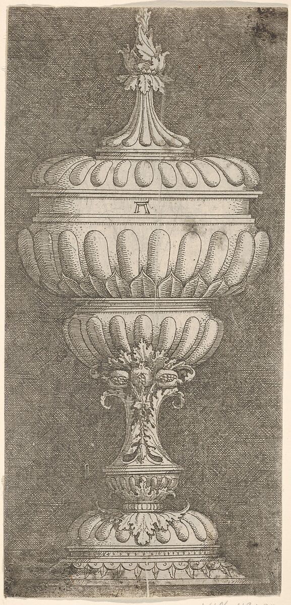 Covered Goblet with Three Pomegranates, Albrecht Altdorfer (German, Regensburg ca. 1480–1538 Regensburg), Etching 