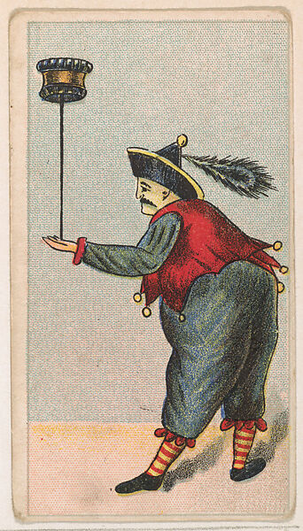 Clown in the midst of balancing act, from the Circus Caramels series (E43) issued by the American Caramel Company to promote Circus Caramels, Issued by the American Caramel Company, Philadelphia, Commercial color lithograph 