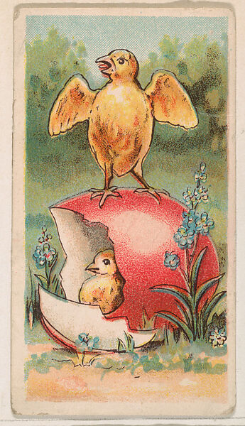 Freshly hatched baby chicks, from the Easter Subjects series (E45) issued by the American Caramel Company to promote Easter Caramels, Issued by the American Caramel Company, Philadelphia, Commercial color lithograph 