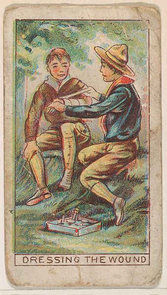 Dressing the Wound, from the Boy Scouts series (E42) for the Fisher Candy Co., Issued by Fisher Candy Co., Philadelphia, Commercial color lithograph 