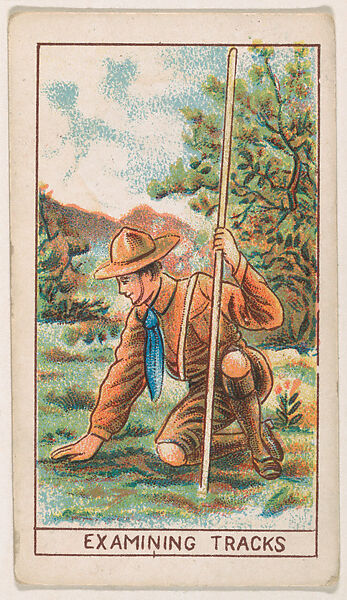 Examining Tracks, from the Boy Scouts series (E42) for the Fisher Candy Co., Issued by Fisher Candy Co., Philadelphia, Commercial color lithograph 