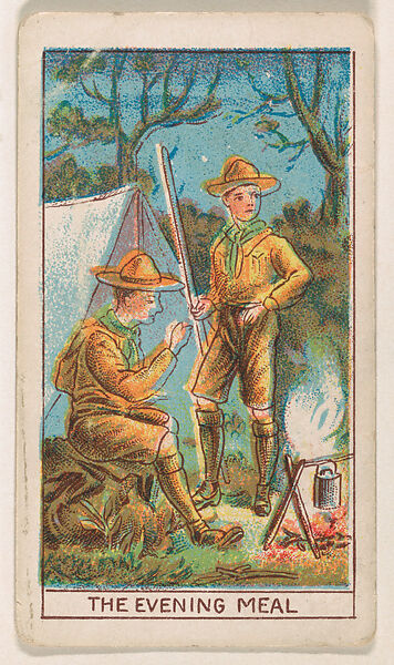The Evening Meal, from the Boy Scouts series (E42) for the Fisher Candy Co., Issued by Fisher Candy Co., Philadelphia, Commercial color lithograph 