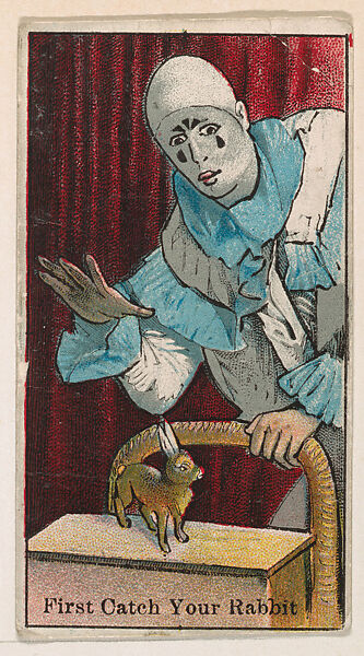 First Catch Your Rabbit, from The Circus series (E44) issued by Messer's Gum, Issued by Messer&#39;s Gum (American), Commercial color lithograph 