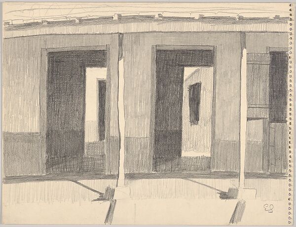 Country Store Near Matanzas Cuba 1959, Emilio Sanchez (American (born Cuba), Camagüey 1921–1999), Graphite 