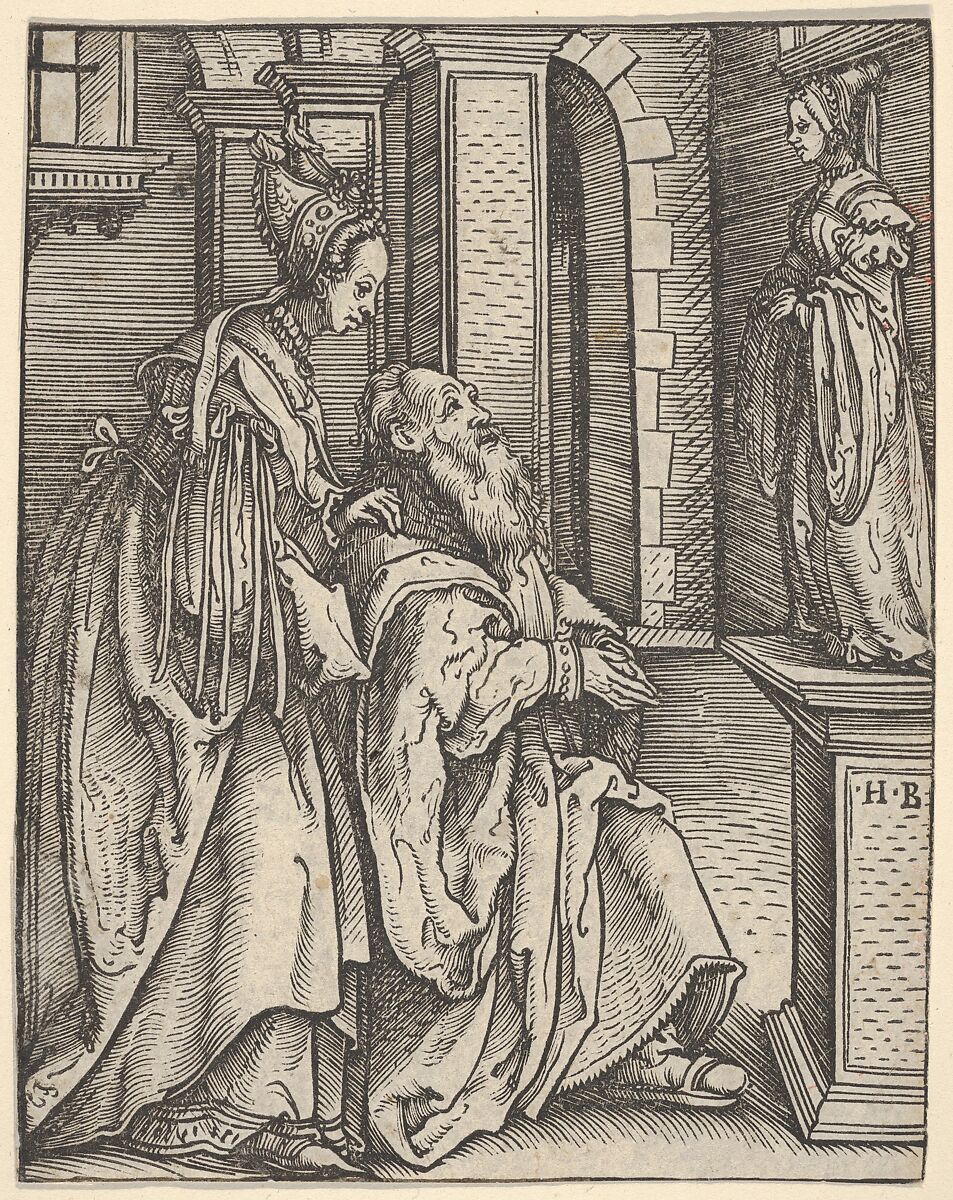 Solomon Adoring the Idols, from Women's Wile (Weiberlisten), Hans Burgkmair (German, Augsburg 1473–1531 Augsburg), Woodcut; first state of three (Hollstein) 