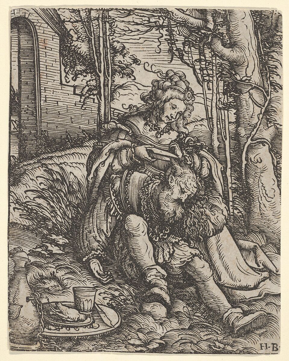 Samson and Delilah, from "Women's Wile" (Weiberlisten), Hans Burgkmair (German, Augsburg 1473–1531 Augsburg), Woodcut; first state of three (Hollstein) 