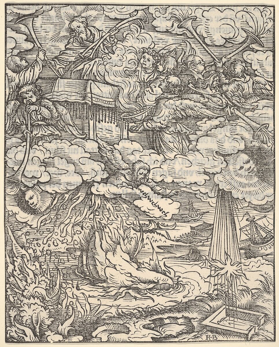 The First Four Trombones, from The Apocalypse, Hans Burgkmair (German, Augsburg 1473–1531 Augsburg), Woodcut 