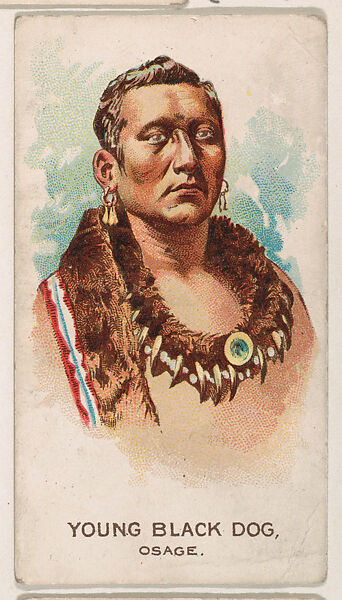Young Black Dog, Osage, from the Indian Pictures series (E46) issued by The Philadelphia Caramel Company, Issued by Philadelphia Caramel Co., Camden, New Jersey, Commercial color lithograph 