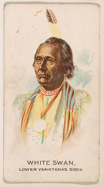 White Swan, Lower Yanktonas Sioux, from the Indian Pictures series (E46) issued by The Philadelphia Caramel Company, Issued by Philadelphia Caramel Co., Camden, New Jersey, Commercial color lithograph 