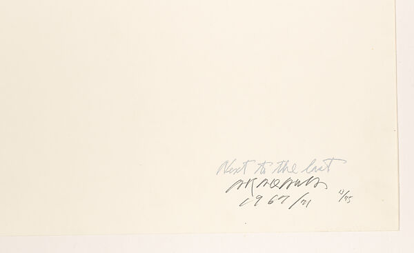 The Next to the Last, Arakawa (American, (born Japan), Nagoya 1936–2010 New York), Colored silkscreen