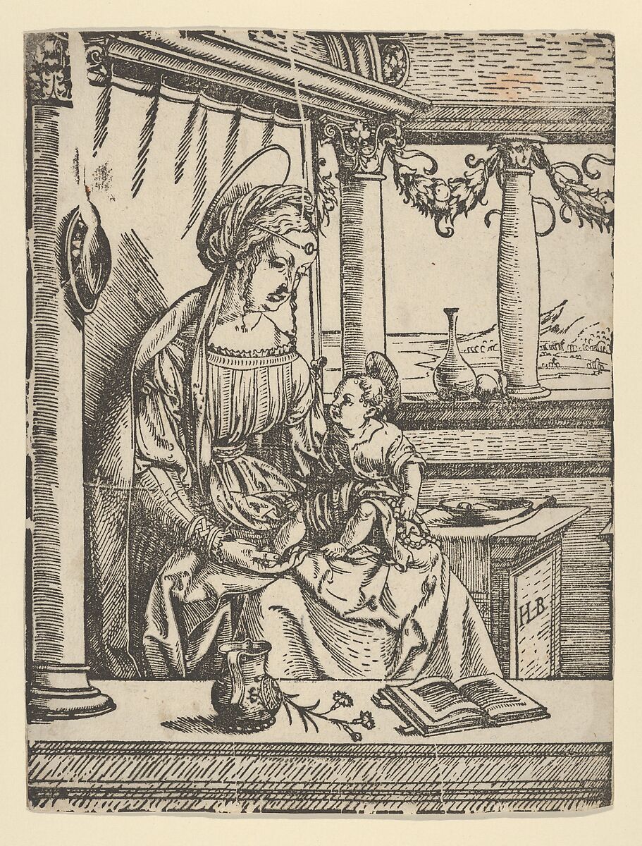 The Virgin Seated with the Child, Hans Burgkmair (German, Augsburg 1473–1531 Augsburg), Woodcut 