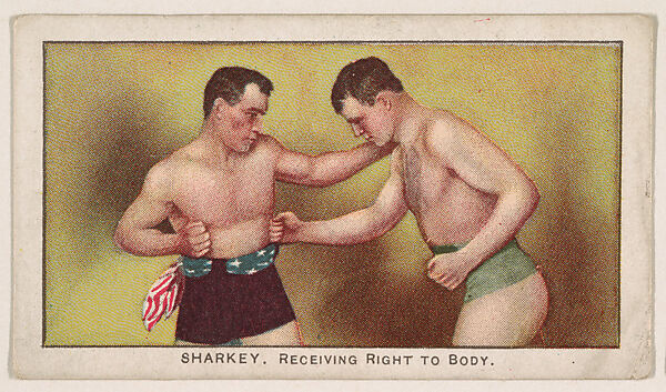 Sharkey, Receiving Right to Body, from the 27 Scrappers series (E79) for the Philadelphia Caramel Company, Issued by Philadelphia Caramel Co., Camden, New Jersey, Commercial color lithograph 