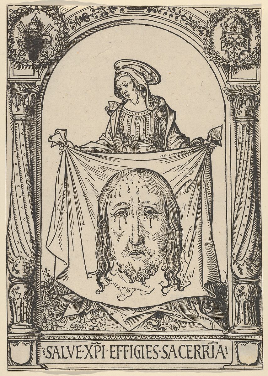 The Sudarium of Saint Veronica, Hans Burgkmair (German, Augsburg 1473–1531 Augsburg), Woodcut 