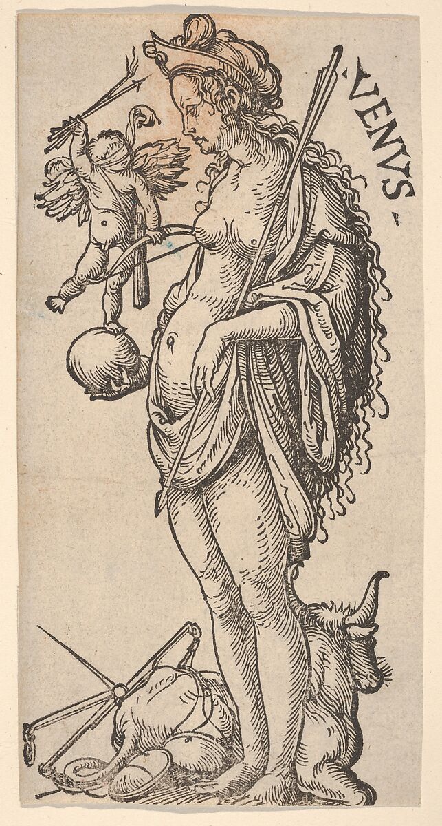 Venus with Libra and Taurus, from "The Seven Planets", Hans Burgkmair (German, Augsburg 1473–1531 Augsburg), Woodcut; second state of two (Hollstein) 