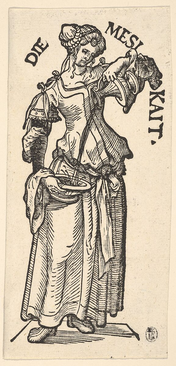 Temperance (Die Mesikait), from "The Seven Virtues", Hans Burgkmair (German, Augsburg 1473–1531 Augsburg), Woodcut; third state of three (Hollstein) 