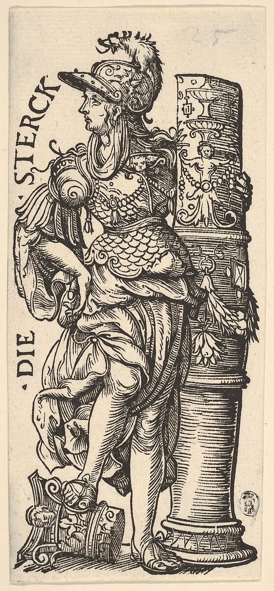 Fortitude (Die Sterck), from "The Seven Virtues", Hans Burgkmair (German, Augsburg 1473–1531 Augsburg), Woodcut; third state of three (Hollstein) 