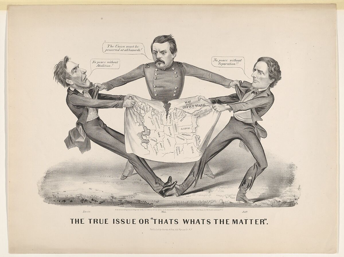 The True Issue or "Thats Whats the Matter", Currier &amp; Ives (American, active New York, 1857–1907), Lithograph 