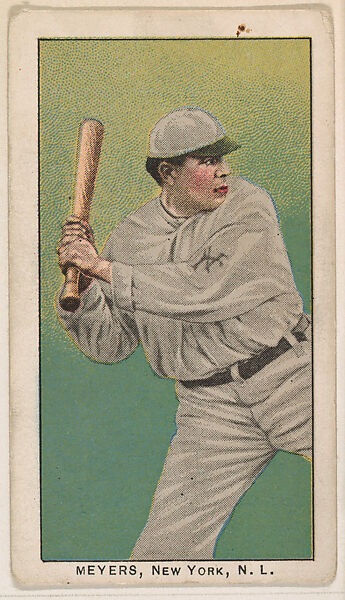 Meyers, New York, National League, from the 30 Ball Players series (E96) for the Philadelphia Caramel Company, Issued by Philadelphia Caramel Co., Camden, New Jersey, Commercial color lithograph 