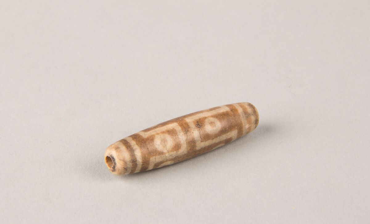 Bead with stained decoration, Jade, China