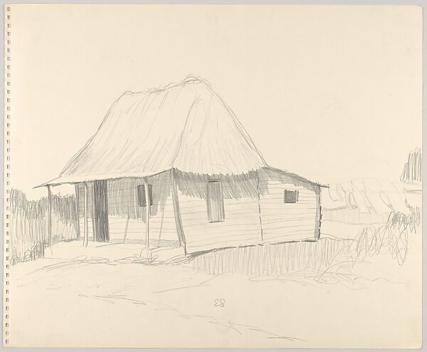 Farmer's House Near Matanzas Cuba 1959, Emilio Sanchez (American (born Cuba), Camagüey 1921–1999), Graphite 