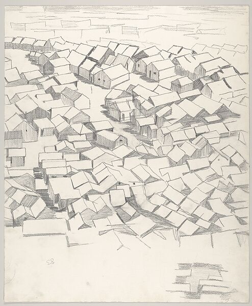 Sketch for Lithograph "Las Yaguas" 1956, Emilio Sanchez (American (born Cuba), Camagüey 1921–1999), Graphite 