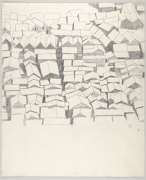 Sketch for Lithograph "Las Yaguas" 1956, Emilio Sanchez (American (born Cuba), Camagüey 1921–1999), Graphite 