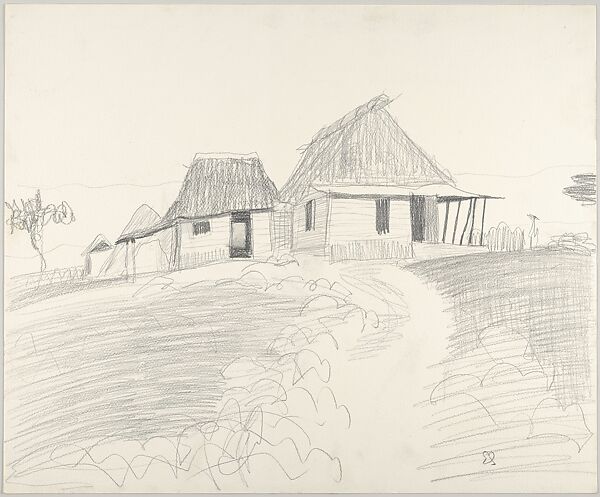 Farm Near Havana 1959, Emilio Sanchez (American (born Cuba), Camagüey 1921–1999), Graphite 