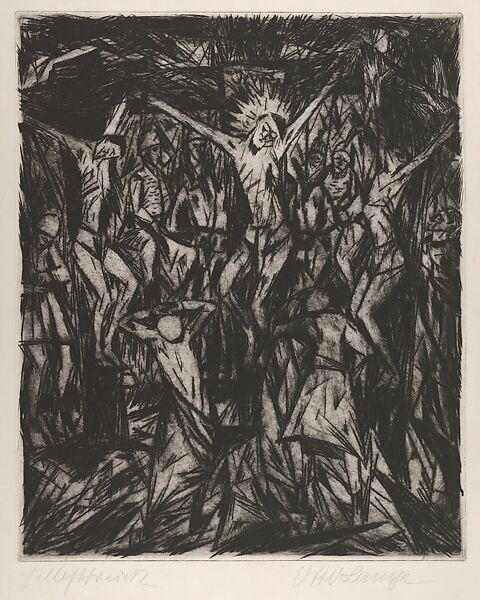 Crucifixion II, Otto Lange (German, 1879–1944 Dresden), Drypoint 