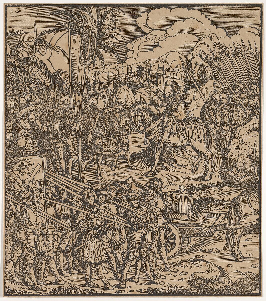 Encounter of Two Generals Before Cleves, from "Der Weisskunig", Hans Burgkmair (German, Augsburg 1473–1531 Augsburg), Woodcut 